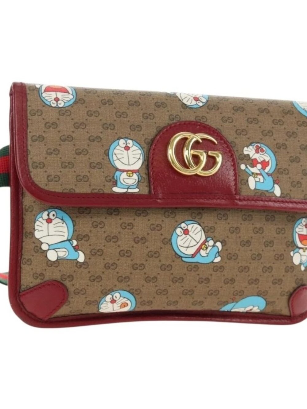 GUCCI Micro GG Supreme Doraemon x Fujiko-Pro Waist PVC Beige 647817 Auth